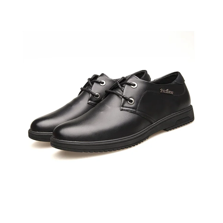 

British Gentlemen Style Leather Shoes Men Casual with Shoelace, Black+brown