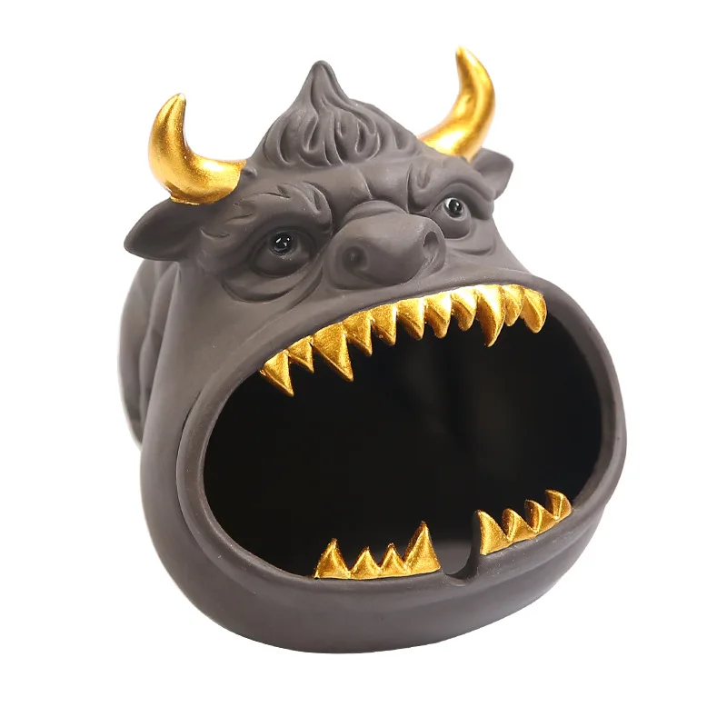 

Creative personalized trend cartoon ashtray hotel office household cigarette cigar ceramic ashtray, Black