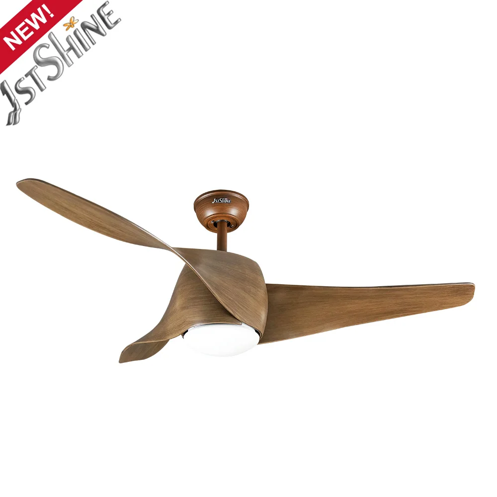 1stshine 52 inch decorative 3 wooden color ABS blades ceiling fans with  led lights and acrylic lamp shade