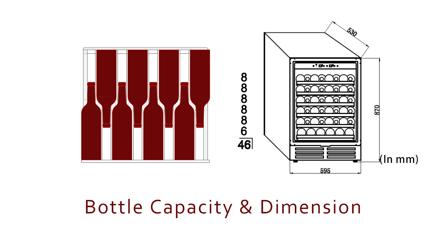 Built In Under Counter Wine Fridge 46 Small Home Wine Refrigerator