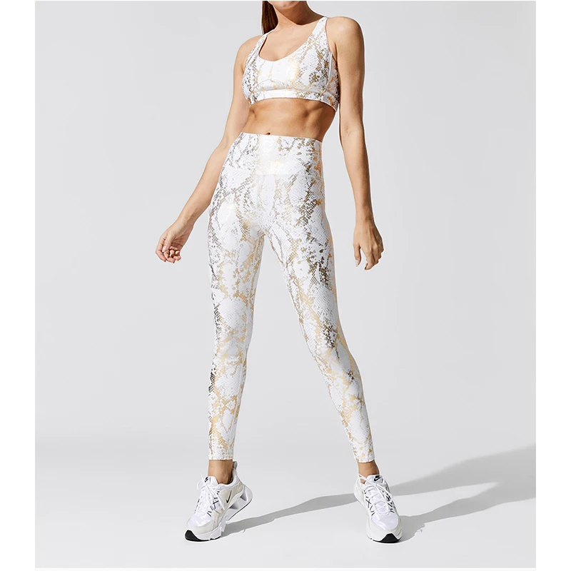 

Affordable Designed for Training Energy snakeskin Sports Bras & leggings matching yoga set for Women On Sale