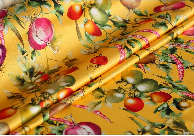 
Custom Wholesale for Garment Home Textile printed Plain design Digital 100% satin silk fabric 