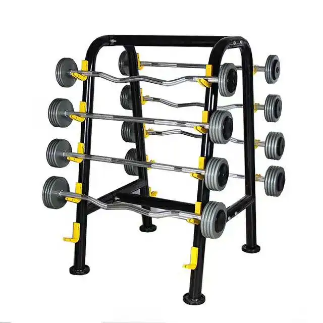 

Gym barbell set Weight Lifting steel and rubber PU coated Curl Bar barbell set, Silver and black