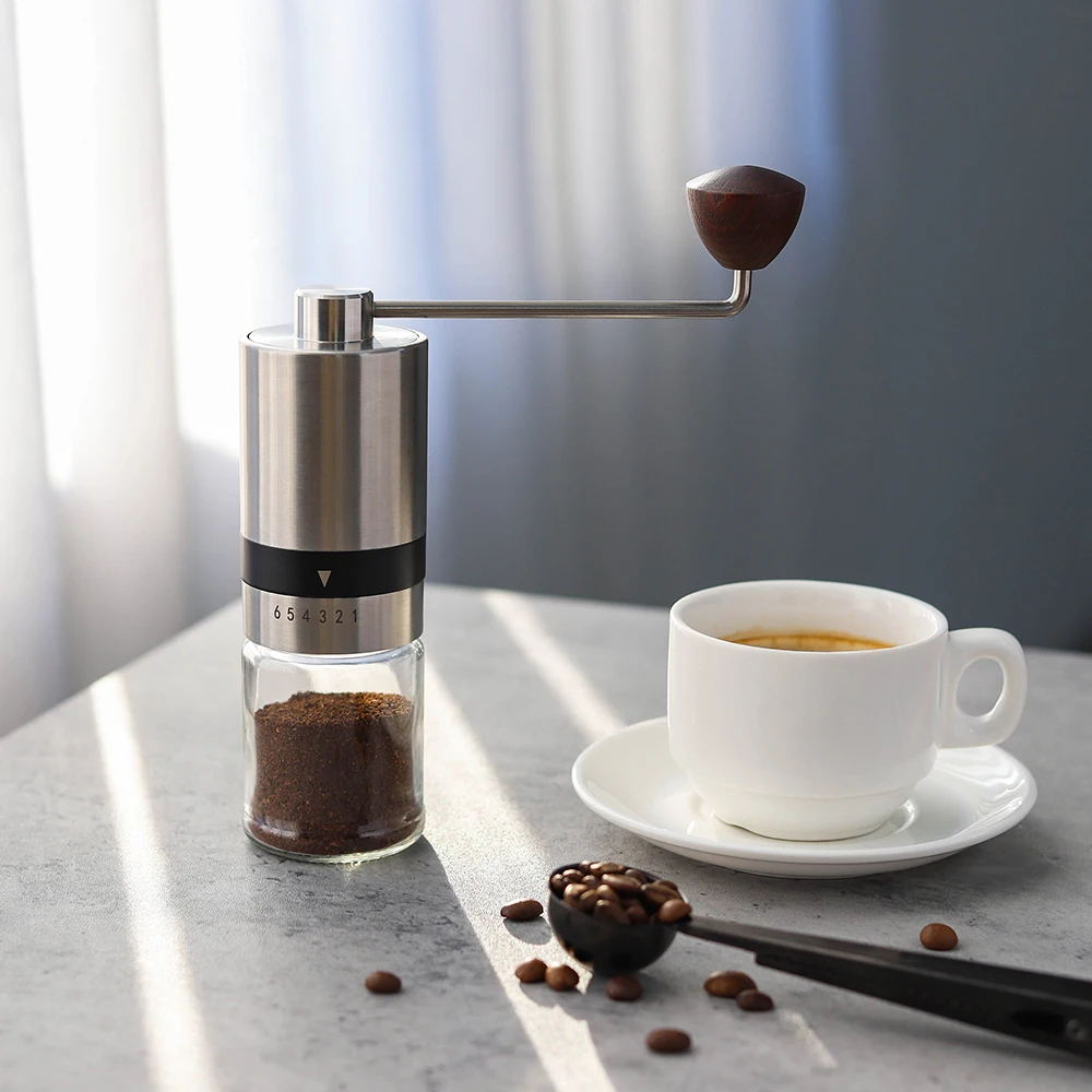 

Hand Portable Manual Coffee Grinder Conical Stainless Steel Burr Commercial Manual Coffee Grinder