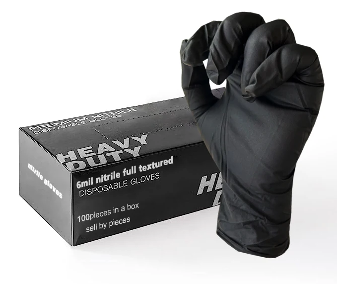 

6mil Heavy duty repair full grip glove mechanic industry custom logo latex free powder free nitrile disposable-glove gloves