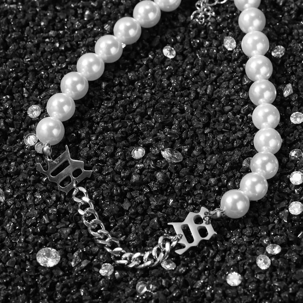 

2020 Hot Selling New Style Hip Hop 10mm Fresh Pearl Customize Name Choker Necklace for Women Men