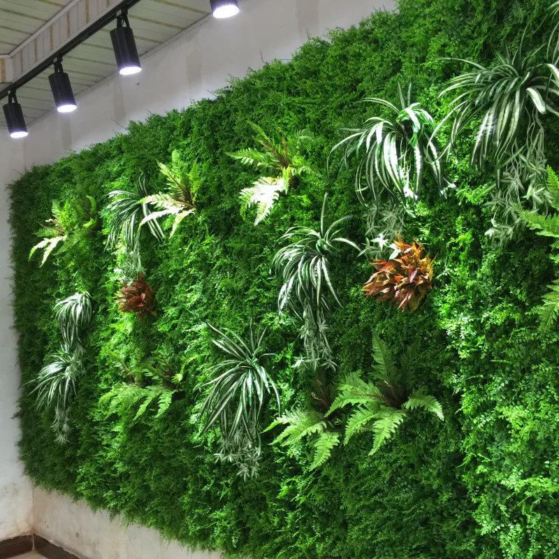 

H05406 UV Outdoor Fake Grass Hedge Jungle Vertical Plant Wall Artificial Wall Hanging Plant Green Grass Wall for Home Decoration, Multiple colors ,customized