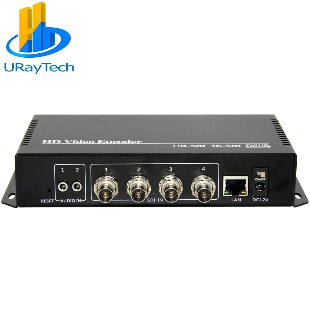 

URay 4 Channels HEVC H.265 H.264 SD HD 3G SDI to IP Live Video Streaming Encoder with RTMPS HTTP RTSP RTMP UDP ONVIF HLS