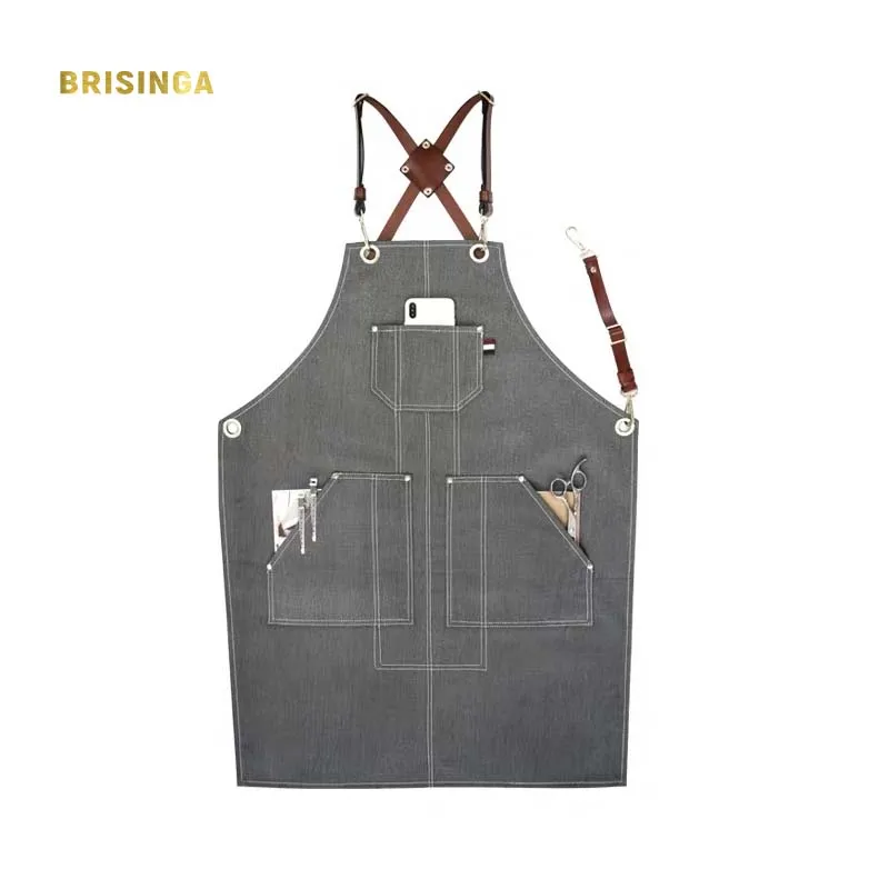 

high quality restaurant aprons with pockets photos canvas bar haircut apron, Grey