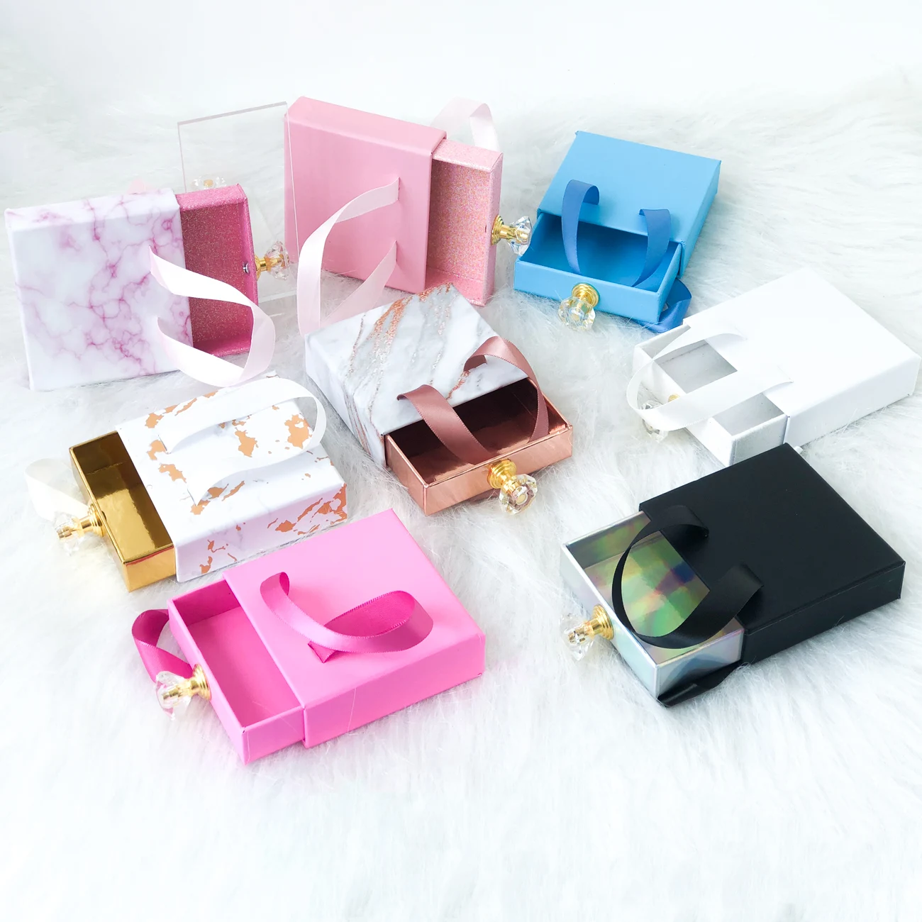 

Hot selling 3D faux Mink Eyelashes custom eyelash box packaging real siberian dramatic mink lashes with custom box, Purple,pink,black