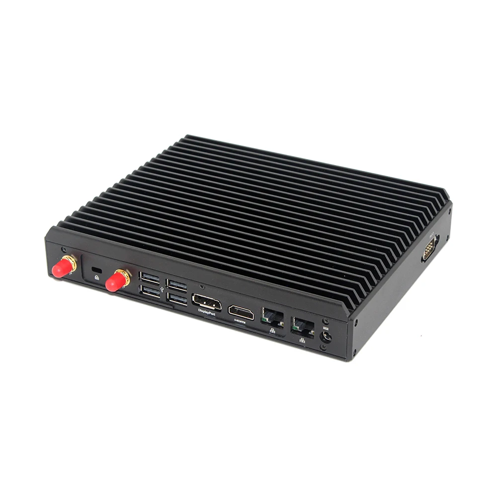 

Fanless cooling AMD Ryzen 1605B quad core embedded industrial mini pc dual display 2 1000M LAN Port COM rs232 AMD MINI PC