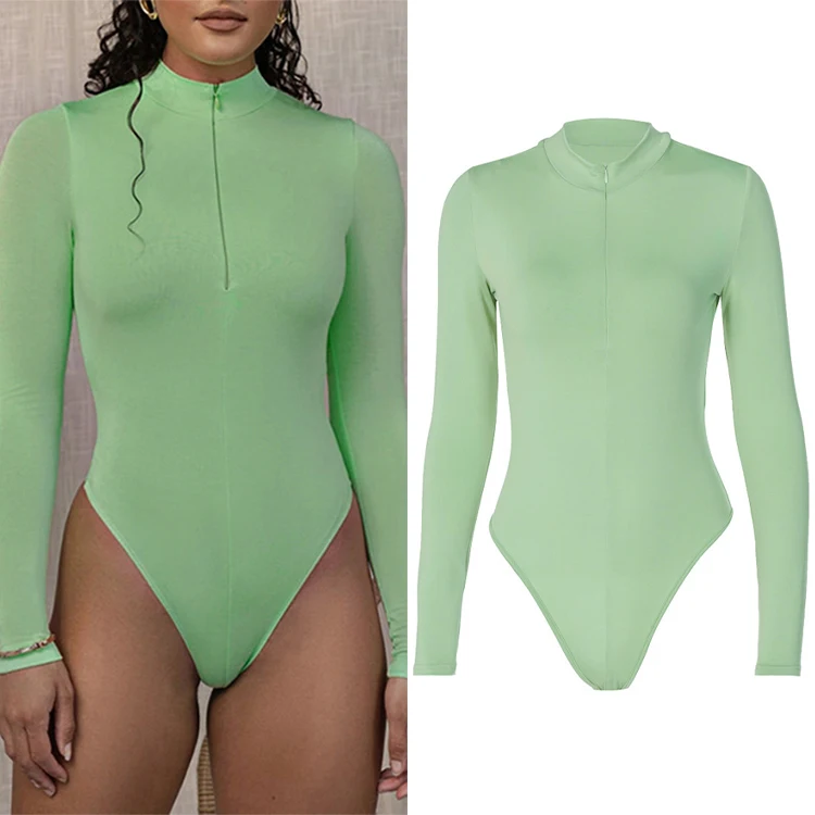 

Fashion Solid Multicolor Long Sleeve Bodysuits 2021 High Quality Spring Women Clothing Casual Women Bodysuits, Colorful