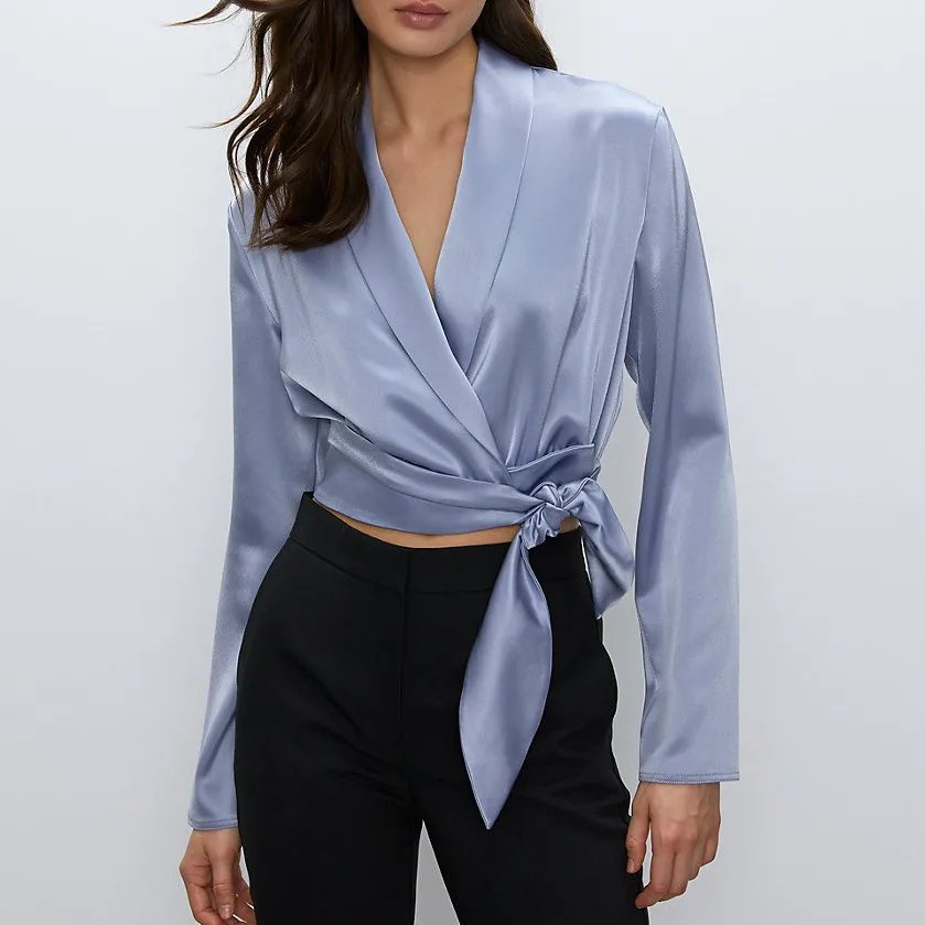 silk deep v blouse