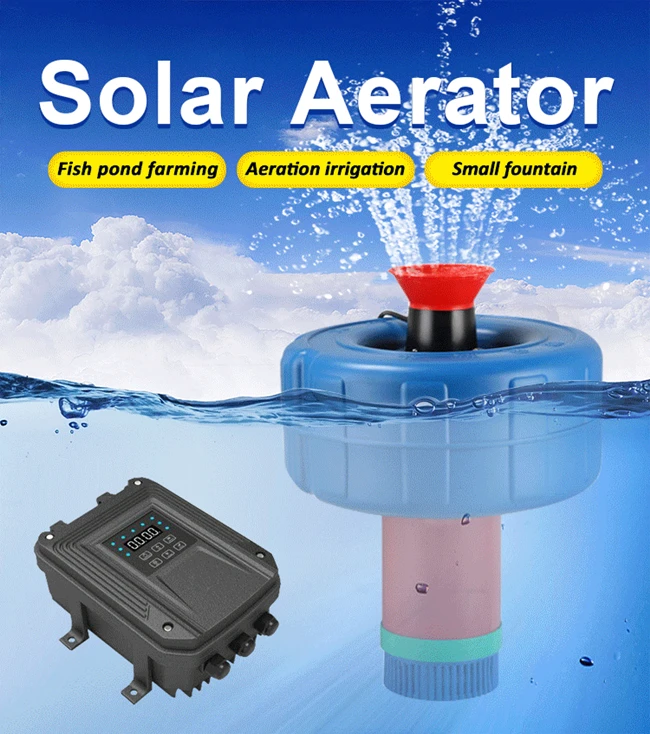 Floating Solar Fountain Pump Pond Aerator Aquaculture Solar Powered