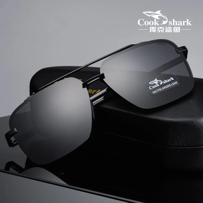 

Cook Shark 2021 new sunglasses men's color-changing sunglasses tide polarized driving drivers driving day and night glasses.