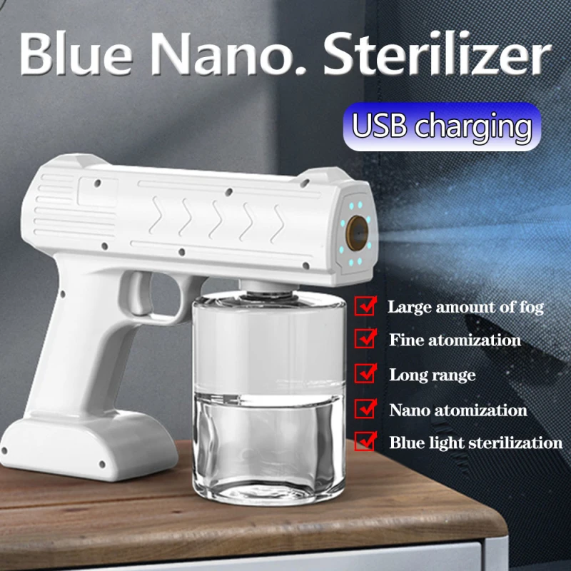 

New Garden Accessories 500ml Blue Light Wireless Nano Steam Atomizer Fogger Disinfection Water Sprayer Machine Steam Spray Guns
