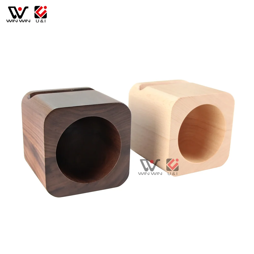 

Durable Multi Shape Biodegradable Wood Phone Speaker Stand Holder, Natural wood color