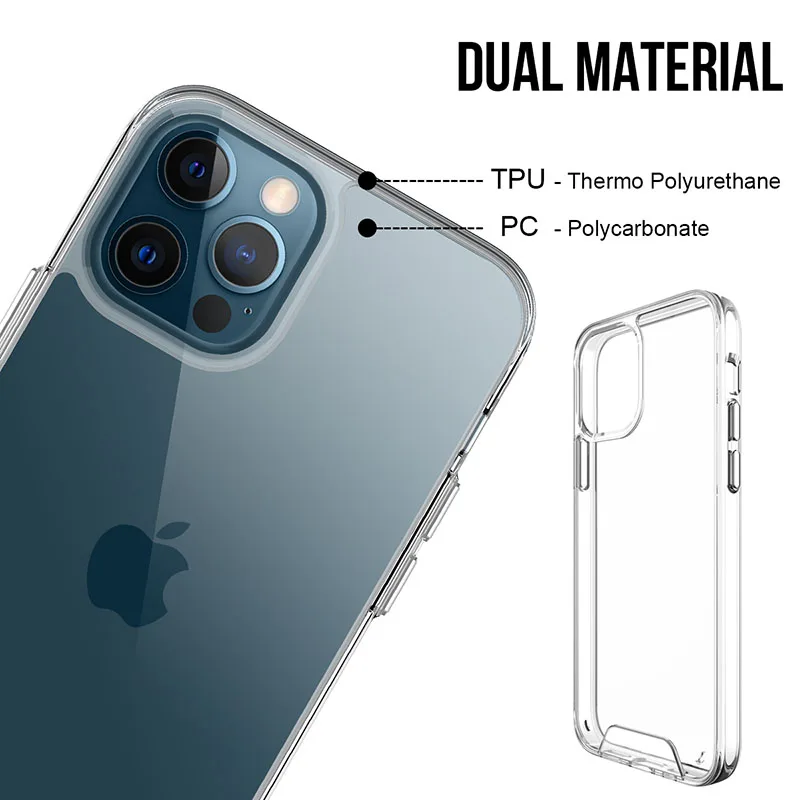 

Transparent Armor Cases hard shell protective cover Anti-fall for samsung a71 IPhone 11 12 Pro Max mobile phone case space shell