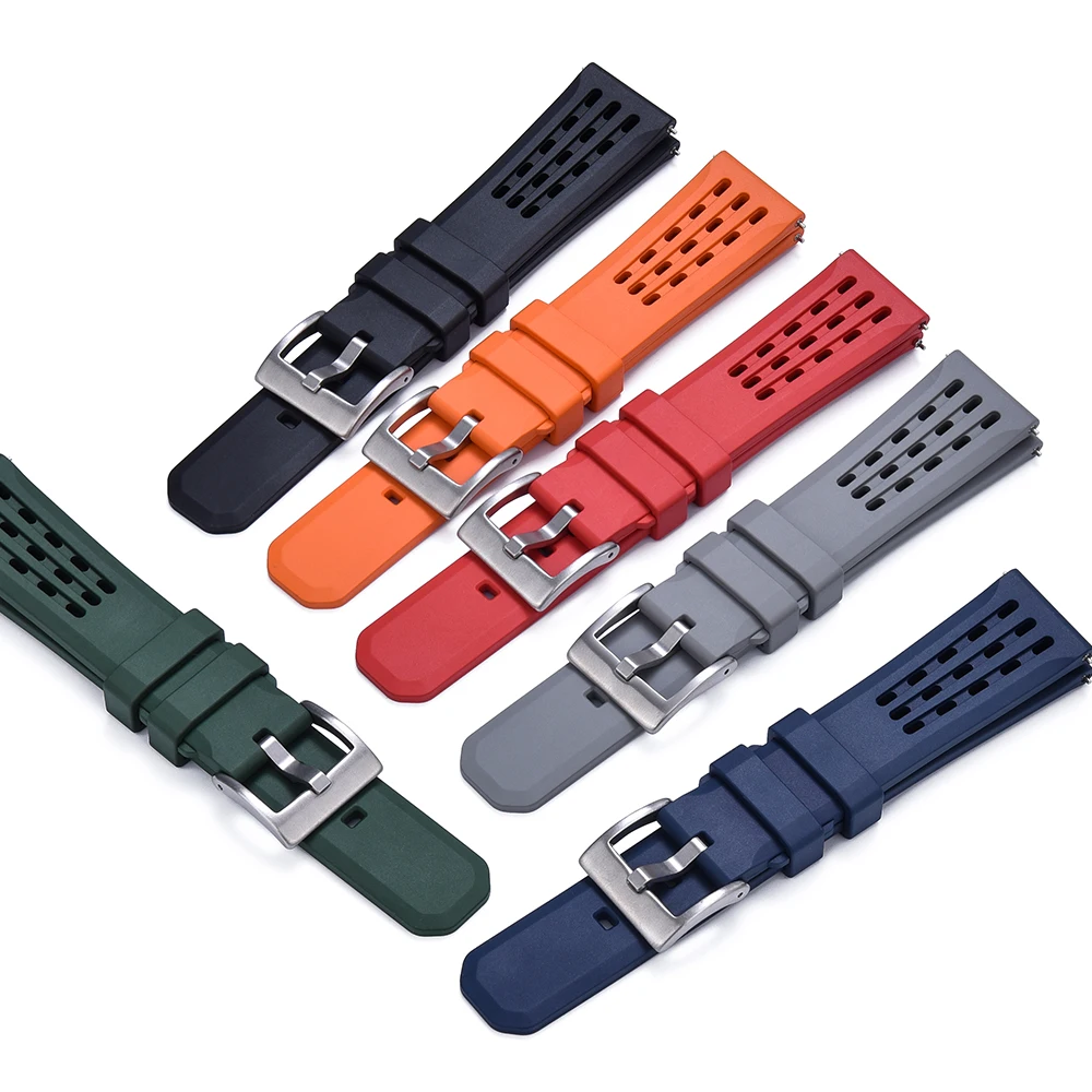 JUELONG Skycom FKM Watch Strap Quick Release Fluorine Rubber Watch Band 20mm 22mm