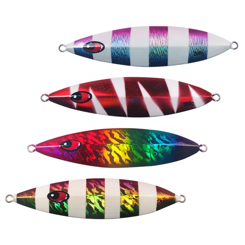 

new metal lure 2021 150g 200g 250g lead metal jig glow lures slow pitch lures, 1# 2# 3# 4#