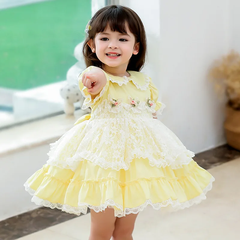 

422106 summer vintage cotton little baby girls spanish dresses pink party fashion wholesale children's clothes boutiques, Vintage kids clothing