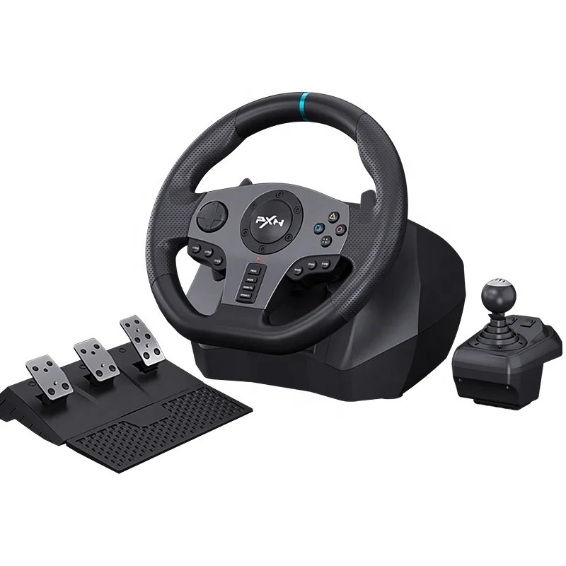 

PXN V9 Car Game Controller Racing Wheel Driving Force 900 Degree Gaming Steering Wheel For PC PS4, Black