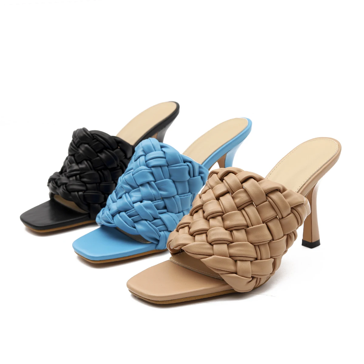 

New 2022 new hand woven slippers high heel women's Sandals Size 35-42