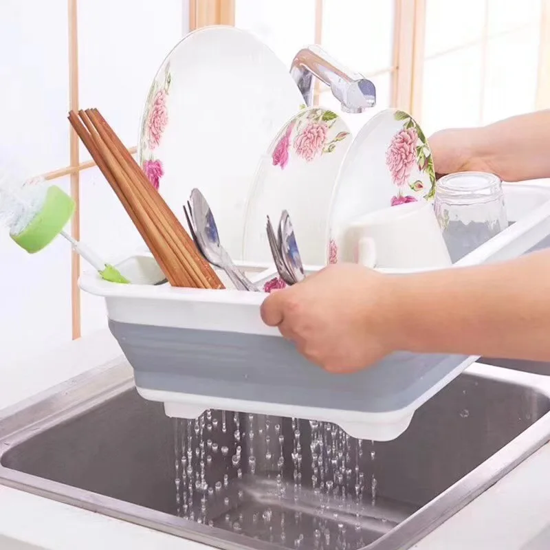 

Foldable Drainage Dish Ra Kitchen Multifunctional Shelf Tableware Drainage Dish Ra