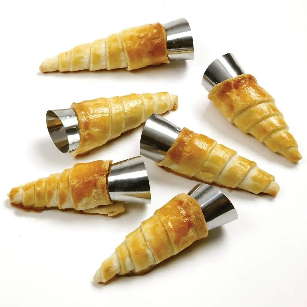 

Stainless Steel Pastry Roll Bread Mould Baked Croissants Horn Mold Spiral Tube Baking Cones