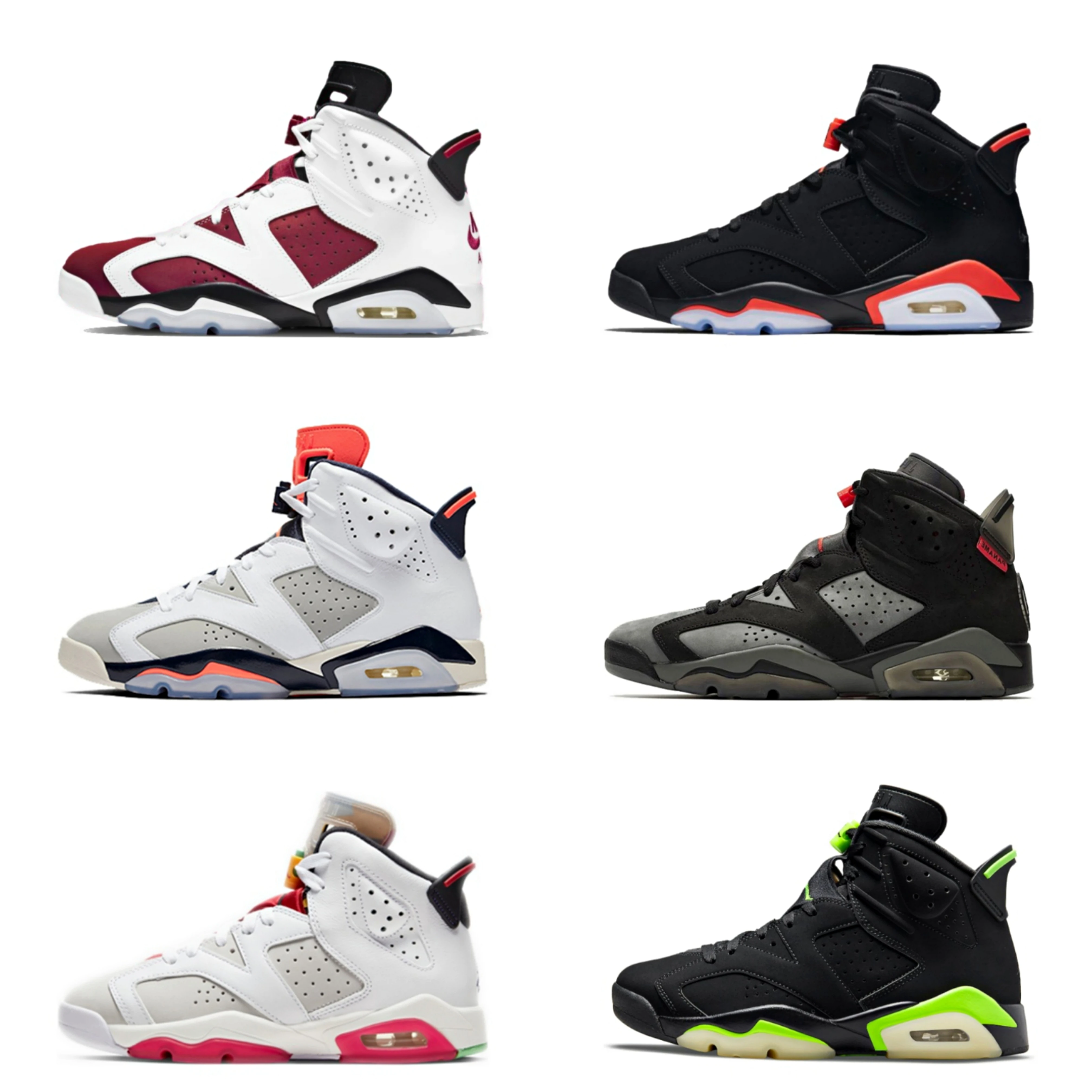 

Sneakers 2021 Nike Air Jordan 6 Retro 'Carmine' Unisex Air Jordan 6 Sneakers For Men Sport Nike Shoes