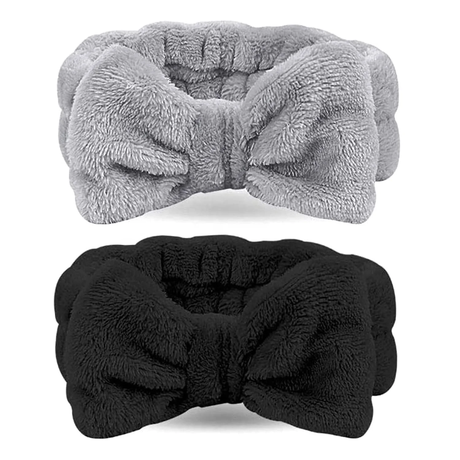 Big Bow Headband Women Facial Makeup Head Band Coral Fleece Head Wraps Hair Spa Headband for Women Shower Washing Face
