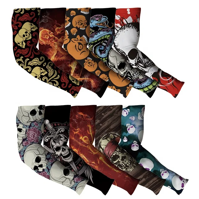 

Skull Wholesale Custom Design Ice Silk Gaming Arm Sleeve Cycling for Men/Women Outdoor Motorcycle, Customized color