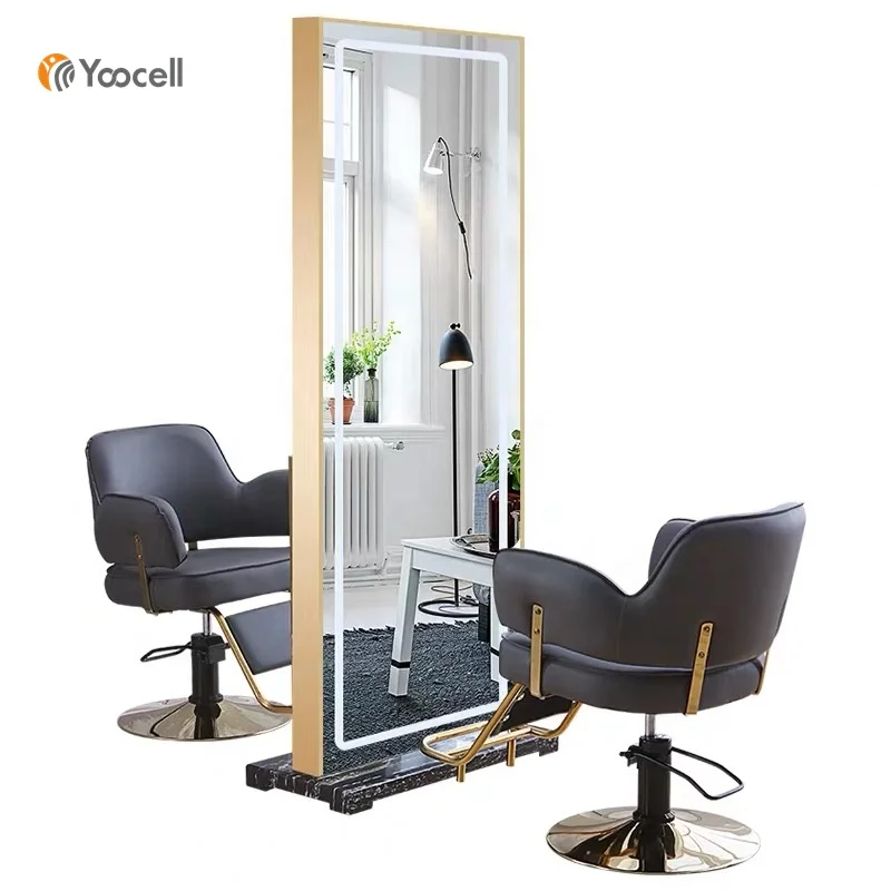 Yoocell Classic High Gloss Full Length Hair Salon Mirror Station Double