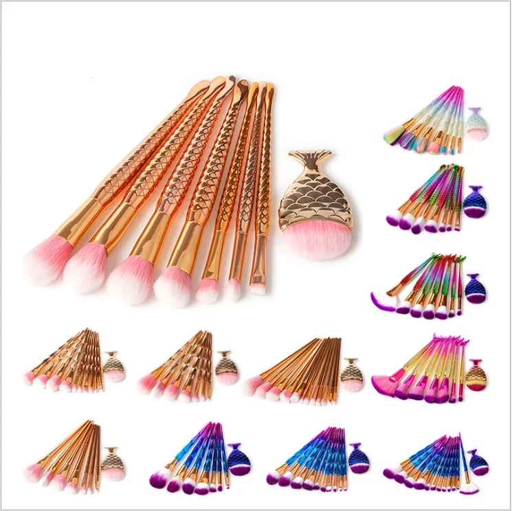 

Paroo Supply 8 Pcs Fashion Eyeshadow Foundation Mermaid Makeup Brush