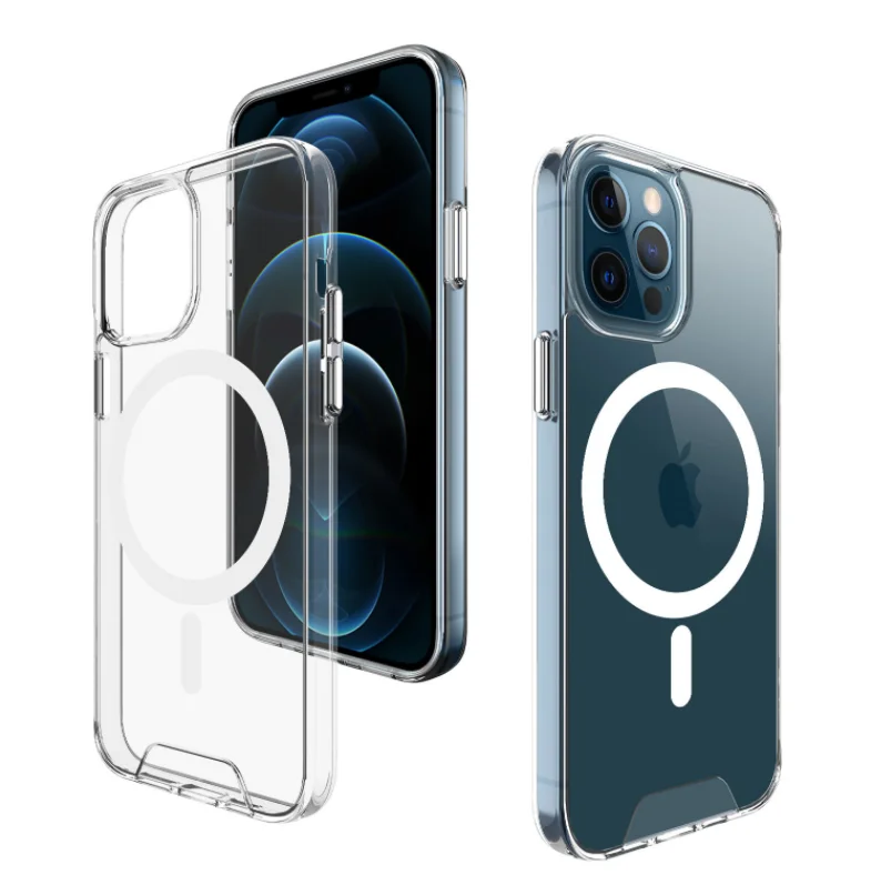 

Transparent clear silicone case for iphone 12 pro max with magnetic phoneclear case