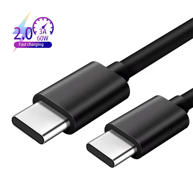 

OEM Custom 20V 3A 60W PD 2M USB C Type-C Male to Male Type C Cable for iphone charger data cable fast charging