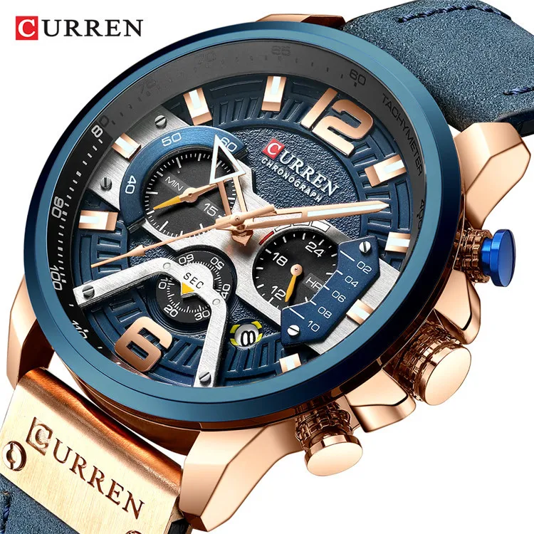 

Curren Brand 8329 Mens Military Business Wrist Watches High Quality Multifunction Chronograph Sport Bracelet Watches Dropshippin