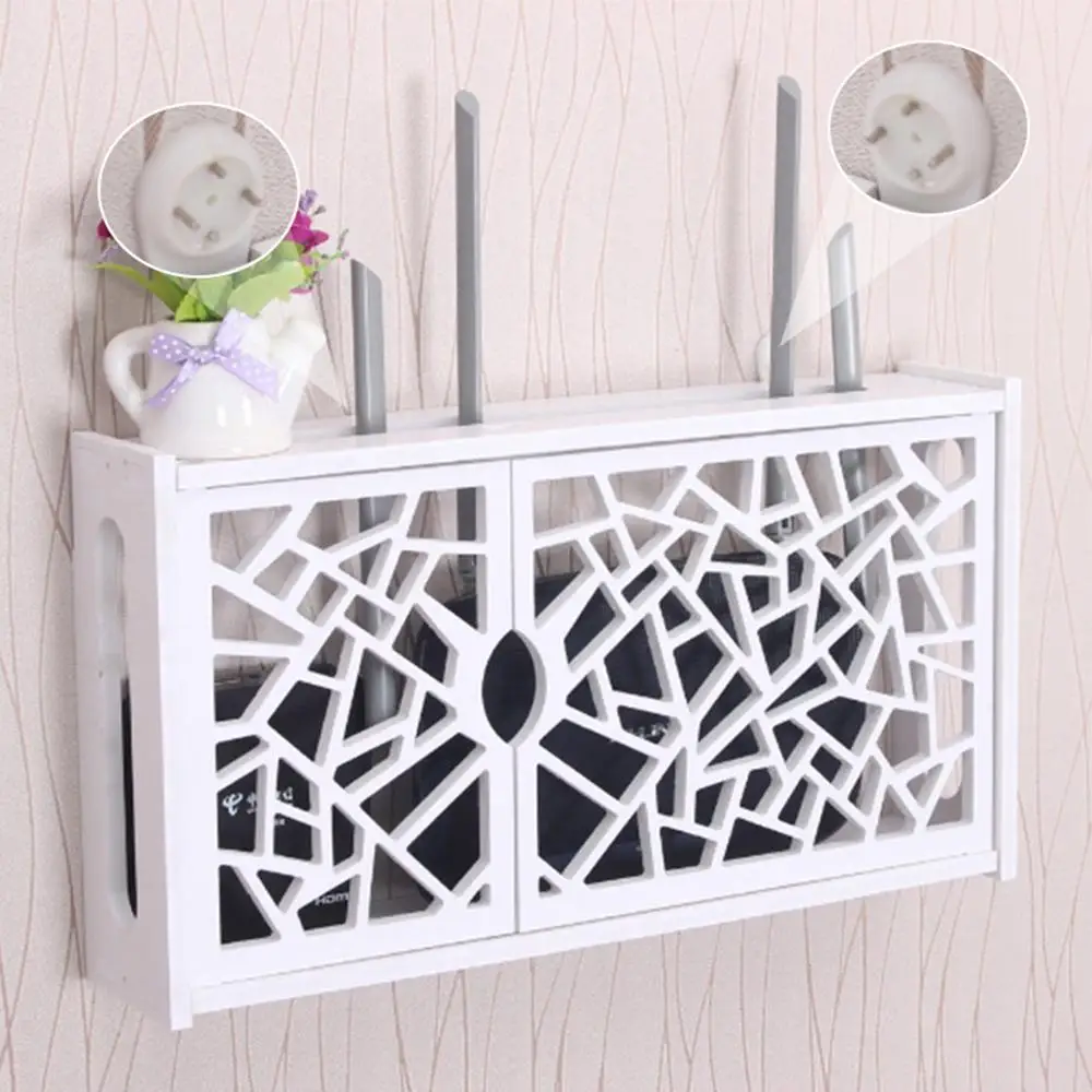 

Wifi Router Storage Boxes Cable Power Plug Wire Wall Mounted Floating Shelf Storage Ra 1pcs, Multicolor