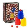 Cups and Balls Magic Tricks packed in retro designed box with instruction