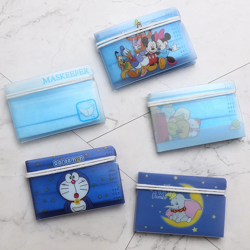 

Wholesale factory price colorful anime cartoon figure plastic face mask holder keeper clips face mask envelope storage, As picture
