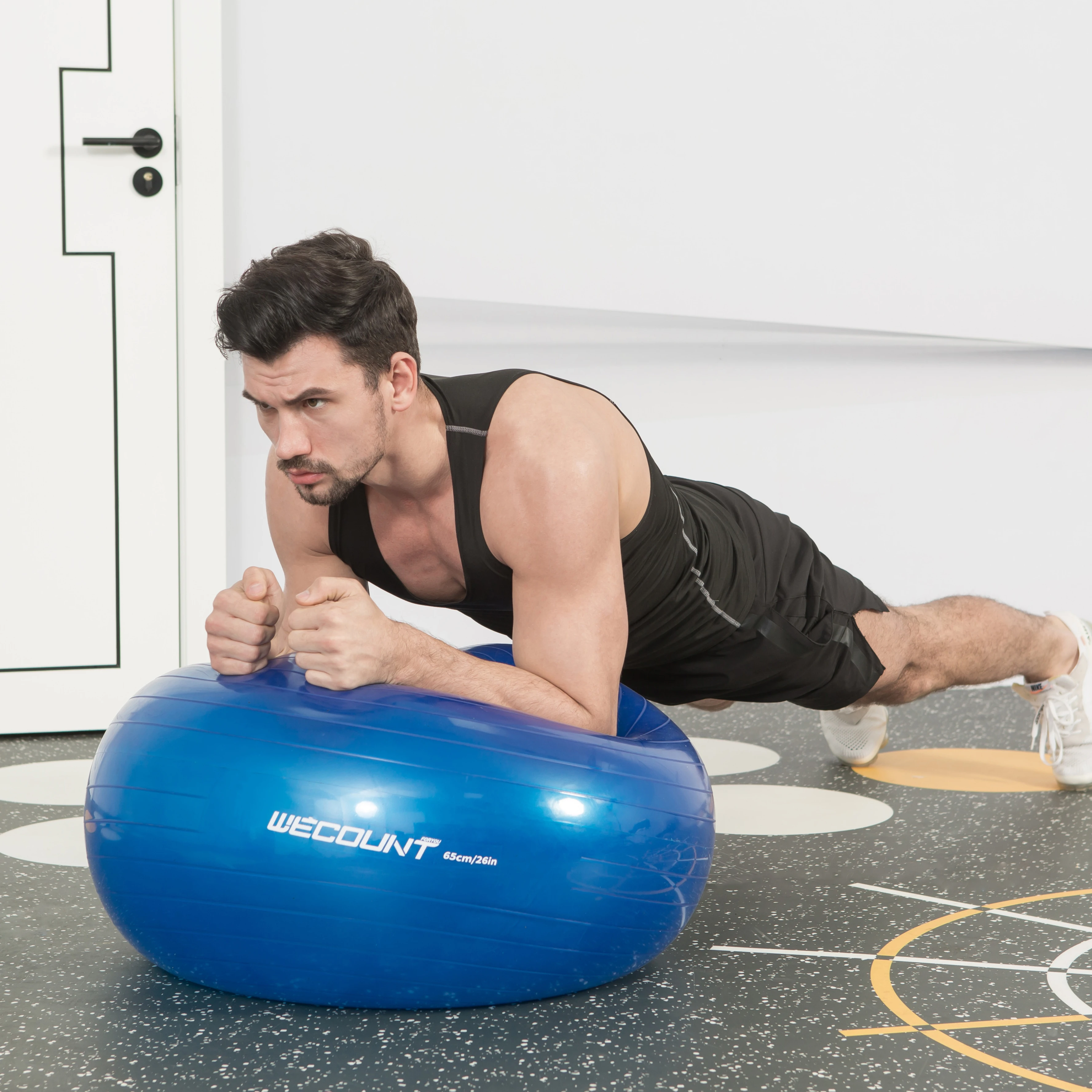 

customized logo Fitness balance trainer yoga ball gym exercise PVC Yoga Ball