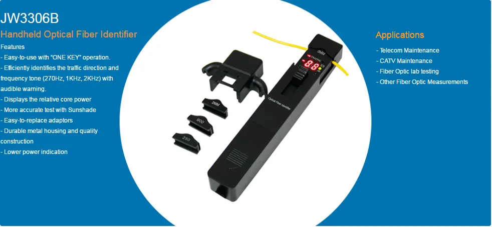 3306B 800-1700 nm Handheld Optical Fiber Identifier fiber tester manufacturing