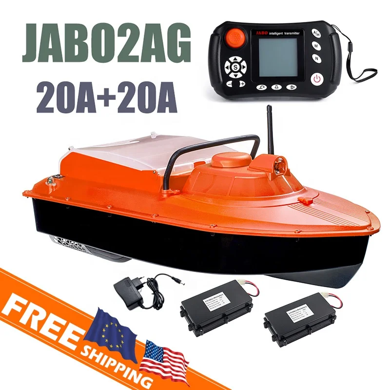 

German warehouse Free shipping JABO2AG 20A Two batteries auto return lures baiting orange fishing jabo 2 gps autopilot bait boat