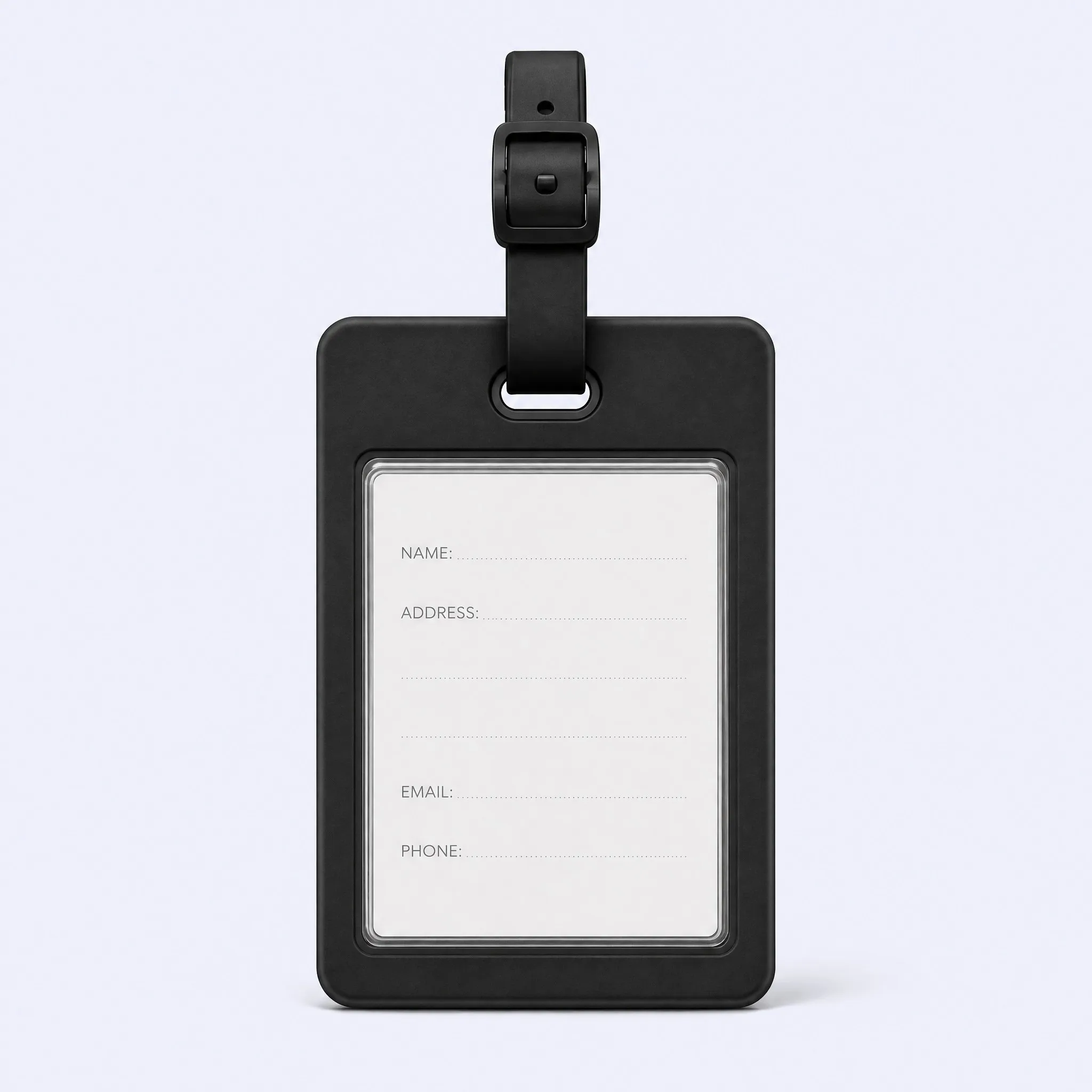 Custom 3D Soft PVC Luggage Tag Back Clear ID Card Window and Replaceable Address Card