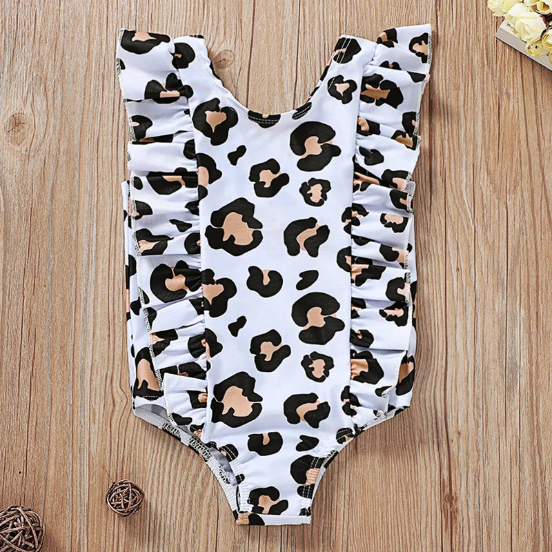 

Fashion baby girl leopard print one piece swimwear