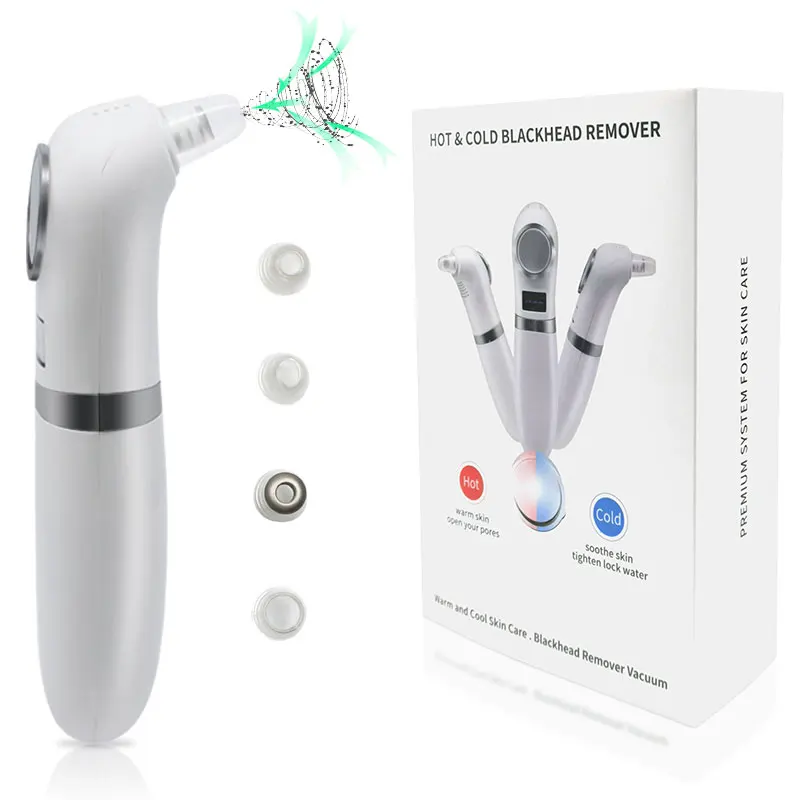 
USB Rechargeable Facial Pore Cleaner Blackhead Remover Vacuum Hot cold skin treatment 