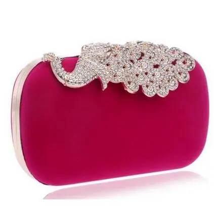 

Hot Sale Women Peacock Dinner Bag Luxury Diamond Studded Banquet Female Bags All Match Dress Evening Bag, Optional