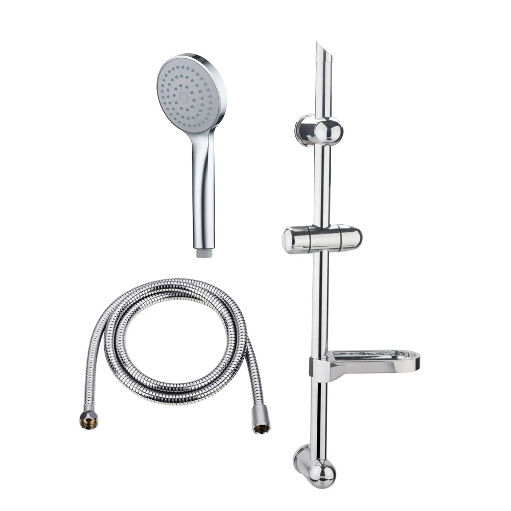 Stainless Steel Bathroom Wall Mounted Shower Sliding Bar Set With