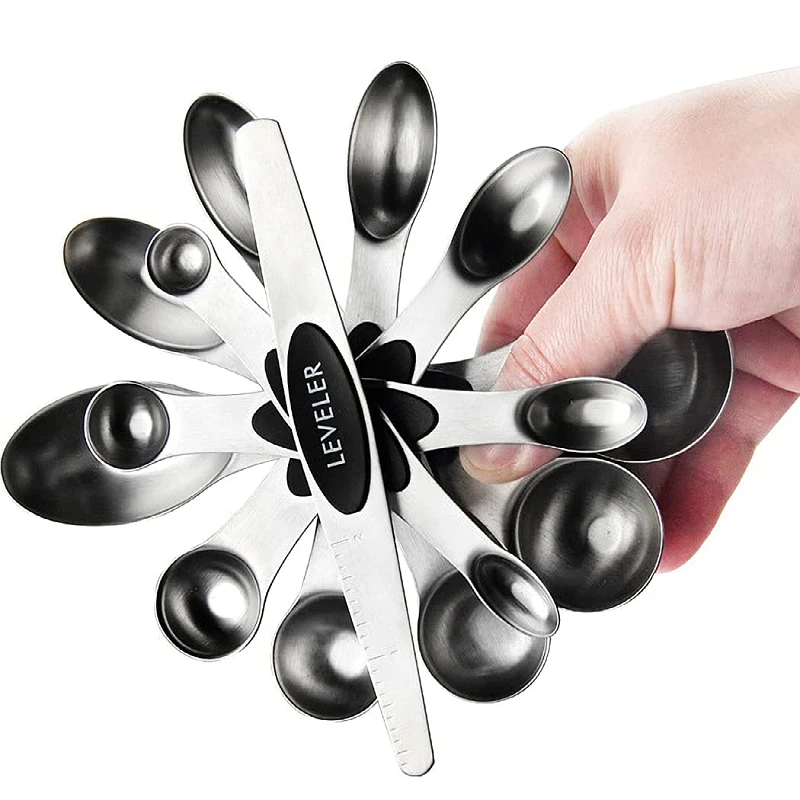 

Stainless Steel Colorful Measuring Spoons Set Double Sided Teaspoon/Tablespoon for Dry Liquid Ingredients Fits in Spice Jars