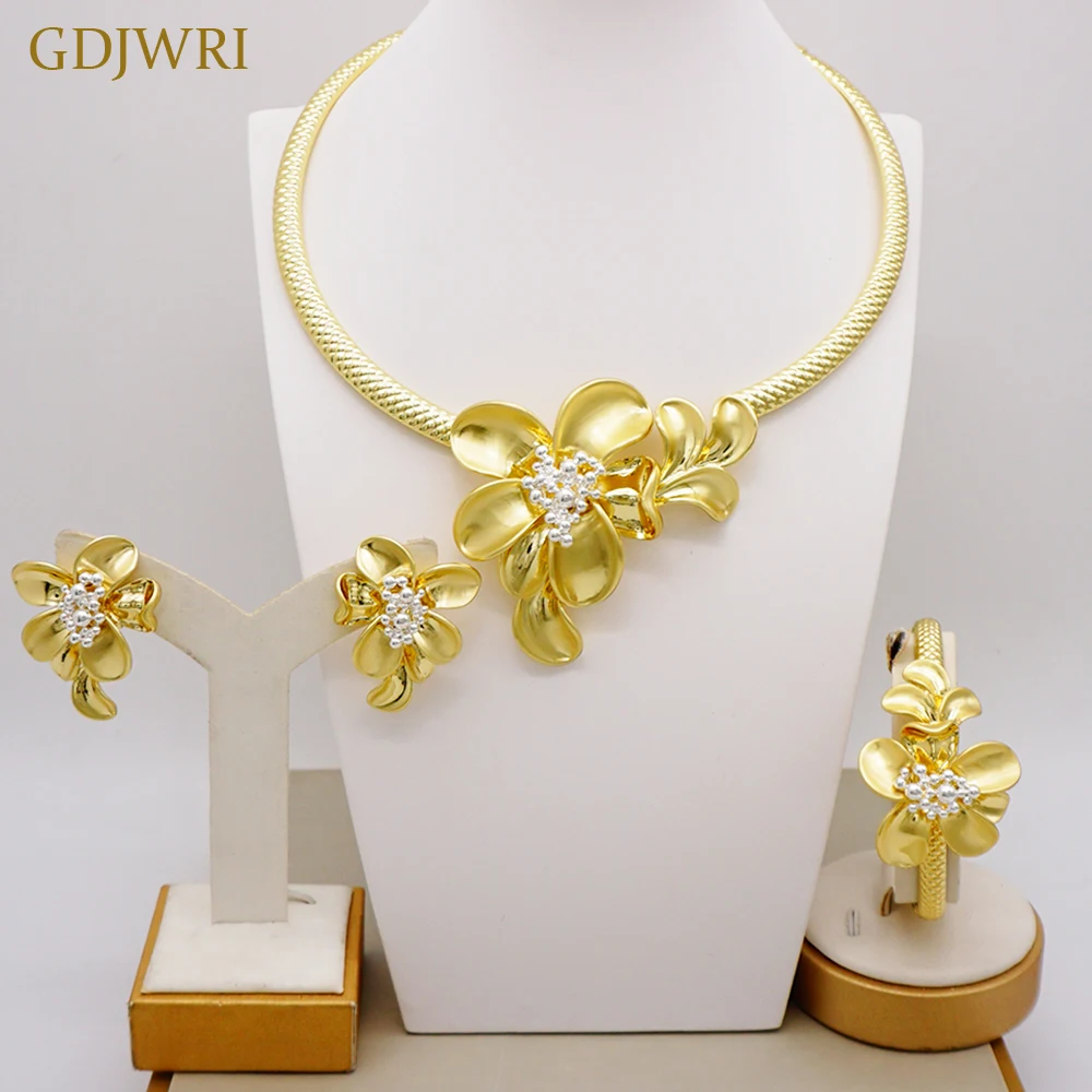 

GDJWRI RC15 accsesories women wholesale costume china real earings 18k plated set for women gold plating brass jewelry